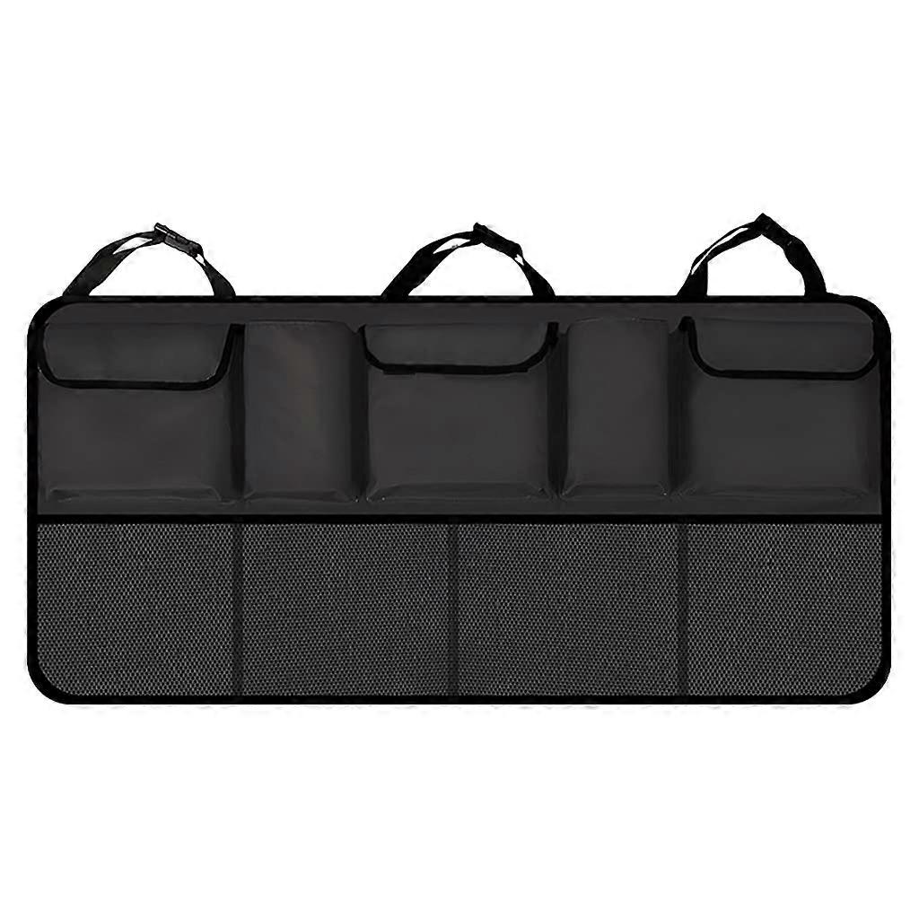Car Boot Back for Seat Hanging with Buckle Straps Super Capacity Multiple Pockets Mesh Storage Bag Space Saving