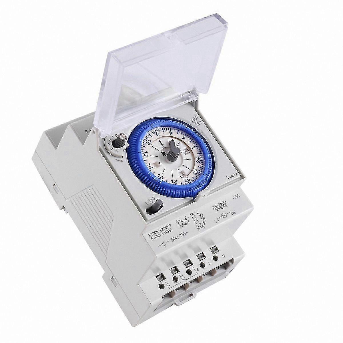 24-Hour Mechanical Timer with 96 On/Off Settings and 15-Minute Intervals for Daily Use