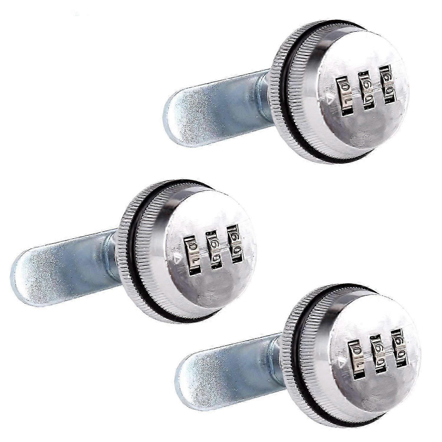 For 2024 Combination Cam Lock Security Locks - Bright Chrome Zinc Alloy (3 Pack), (2cm), Security Solutions