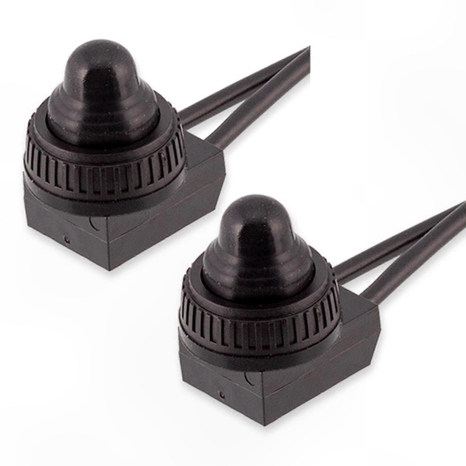 Waterproof Push Button Switch with 4" Lead Wire for Car and Boat Lighting Applications
