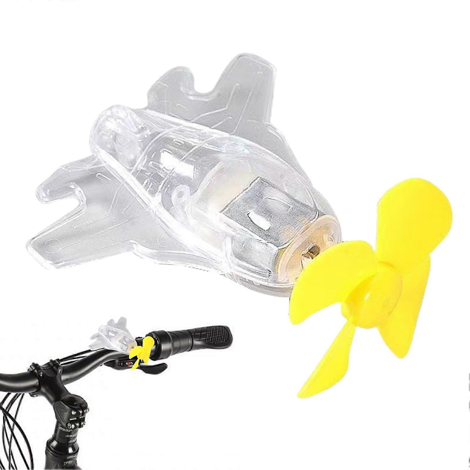 Motorcycle Decorations for Men | Wind-Powered Ornament With LED Lights, Handlebar Mount, Yellow Accessory for E-Scooters