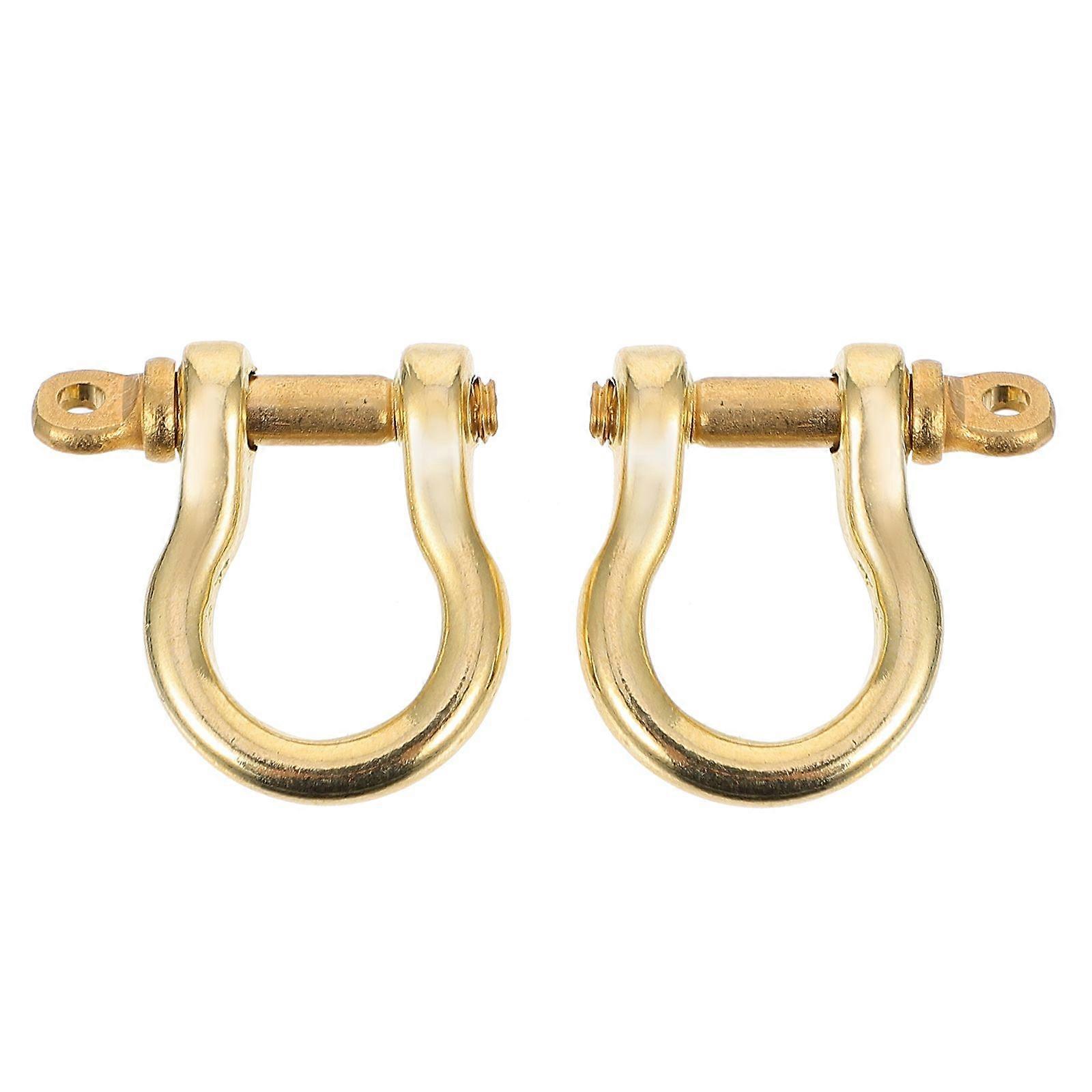 2pcs D-Rings with Closing Screw Shackles U Shape Key Ring DIY Leather Craft