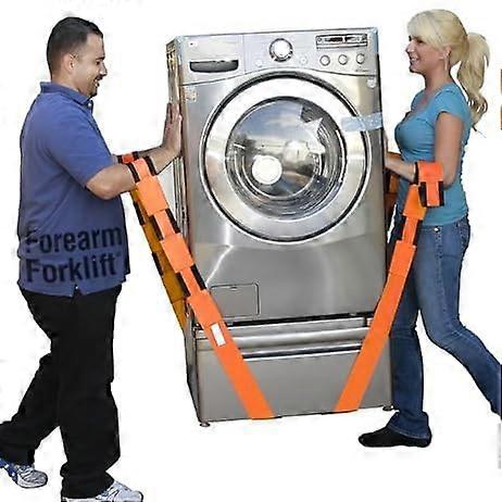 L74995CN Lifting and Moving Straps for Furniture and Appliances, 800 lb Capacity, 9'4" Long x 3" Wide, Orange, Set of 2