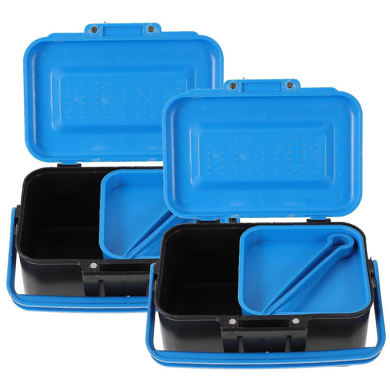 2Pcs Portable Tackle Box Multi-function Lures Box Professional Fishing Box Bait Supply