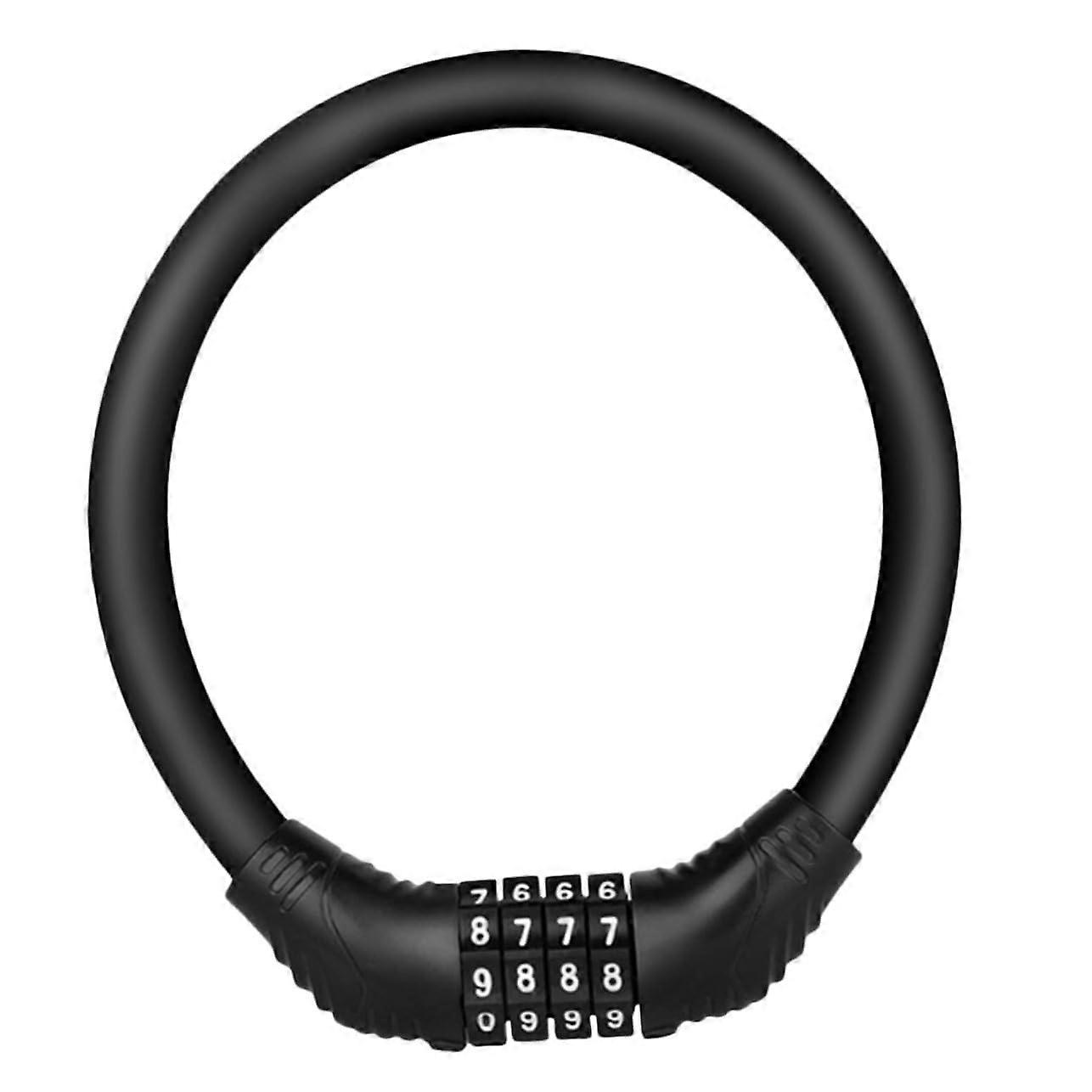 Portable Coded Lock for Bikes Password Padlock, Lightweight Durable Design for Motorcycles and Folding Bikes, Black