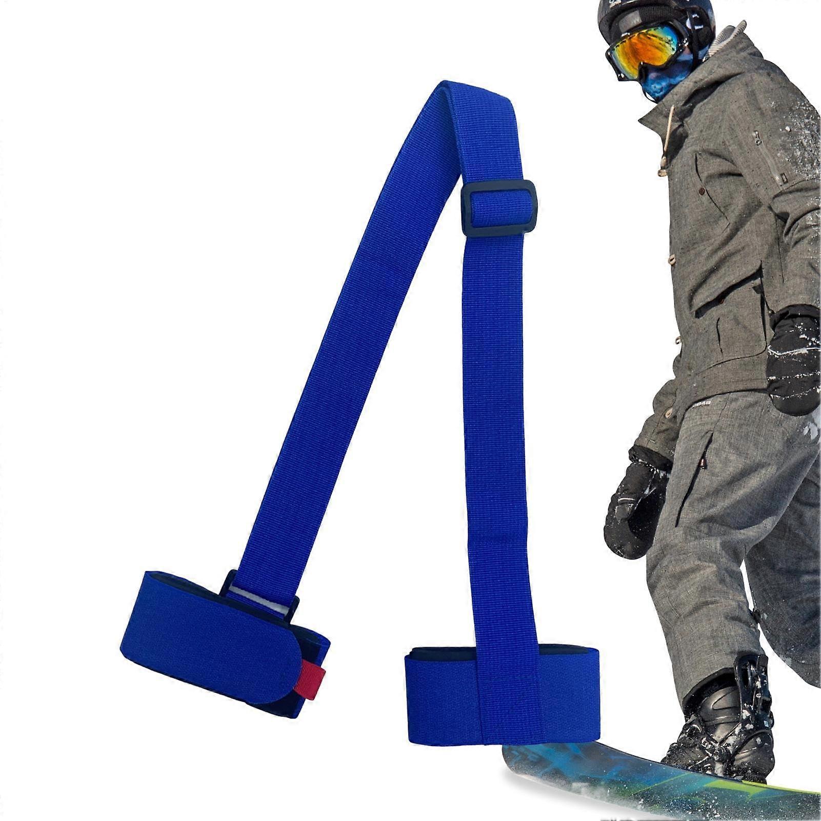 Shoulder Ski Carrier - Adjustable Nylon Ski Straps for Mountain Skis, Portable Comfortable Attachment Straps in Blue