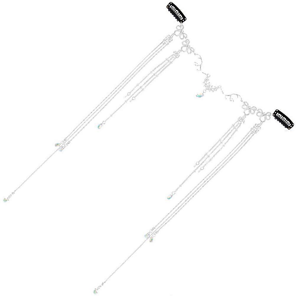Stunning Forehead Chain with Dangle Tassel for Women Made of Alloy in Silver Color 7 Inches