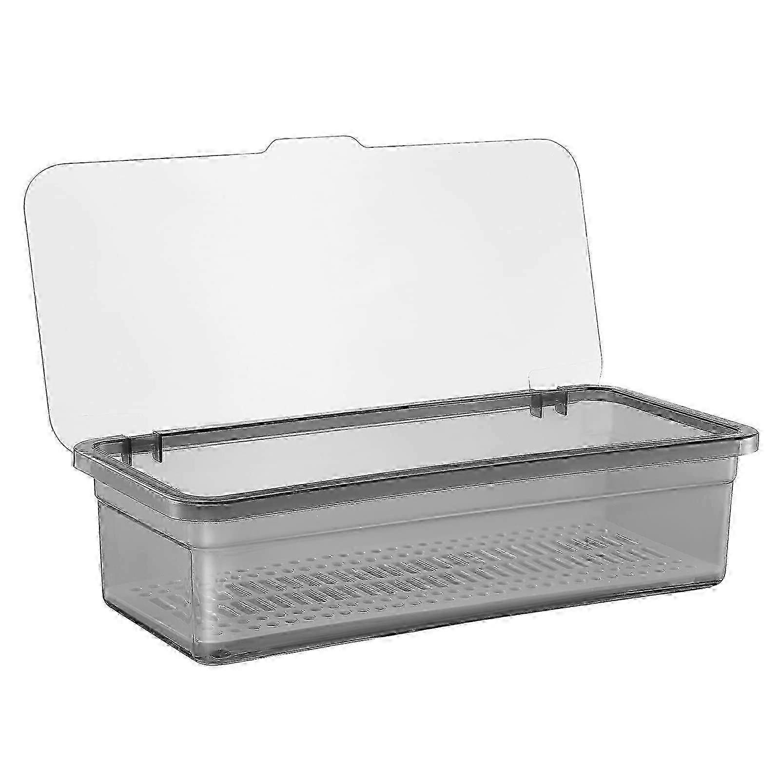 Plastic Flatware Tray with Lid - Kitchen Utensil Organizer for Drawer or Countertop Storage