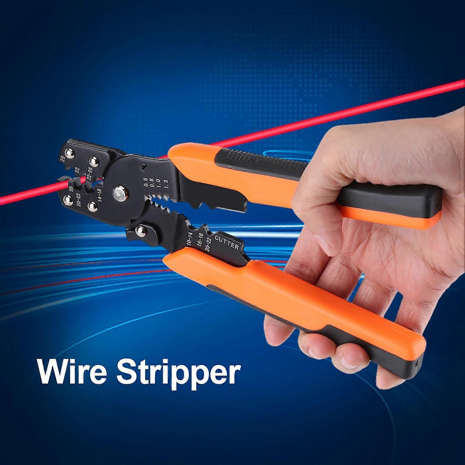 Multi-Functional Wire Stripper Crimping Pliers 185mm Black Orange