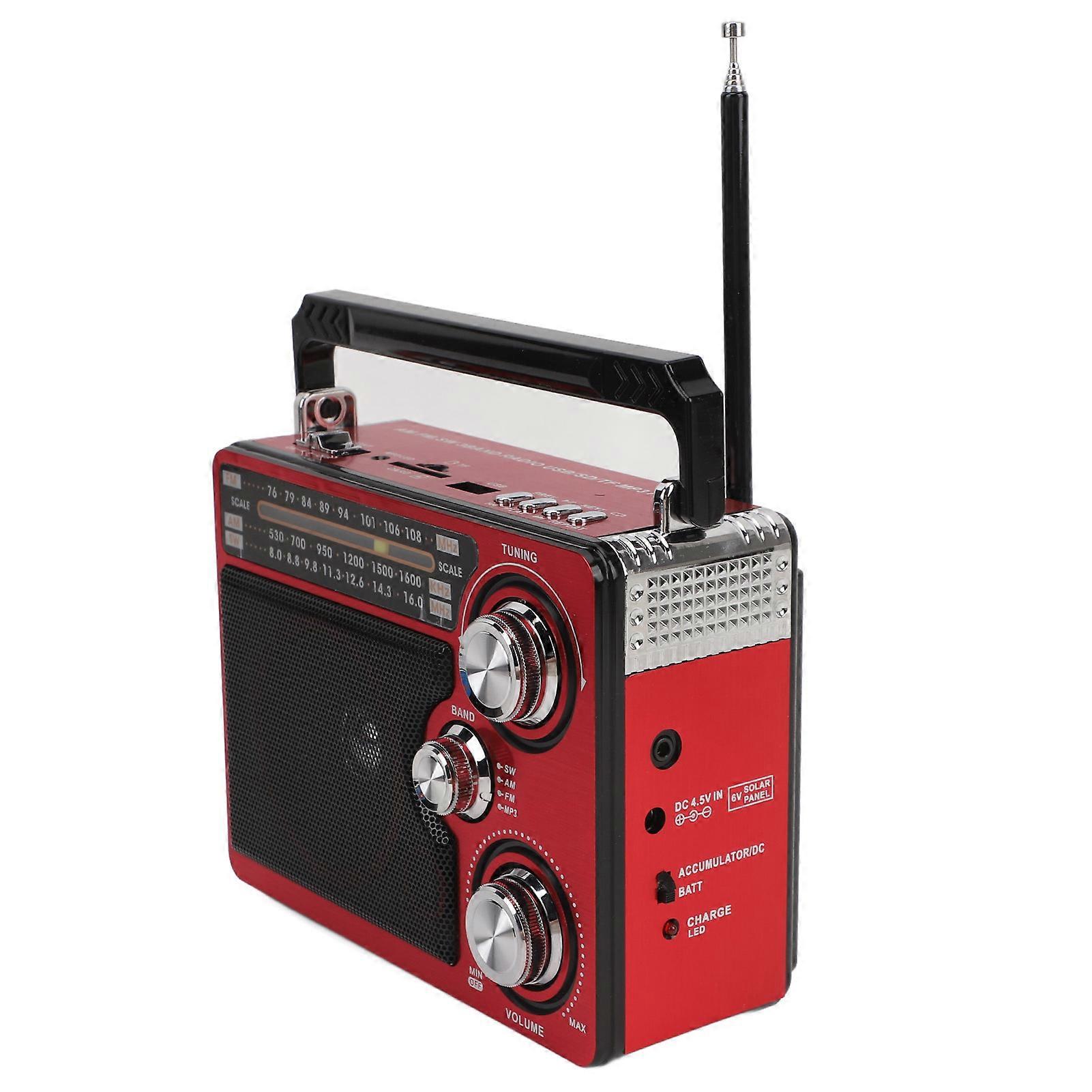 Portable Full Band Radio Receiver FM AM SW, 32GB Support, EU Plug