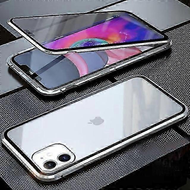 Transparent Hard Metal Magnetic Case for iPhone 13, 12, 11, X, XR, XS Max, 8, 7