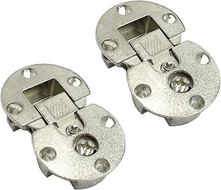 2 Pcs Hidden Cabinet Hinges 90 Degree Page Turning Axis Folding Zinc Alloy