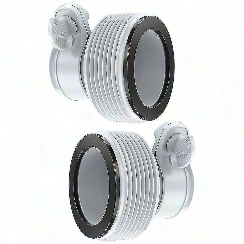 1.25" to 1.5" Pool Hose Adapter - Threaded PVC Fitting for Pump & Filter (2-Pack, Gray)