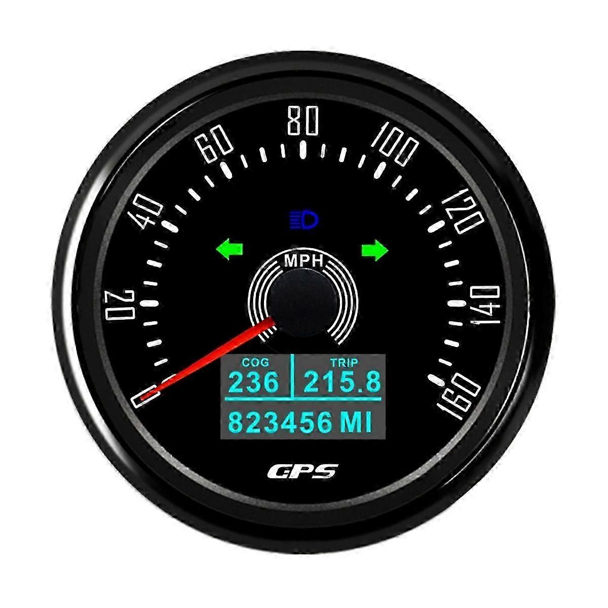 Digital odometer gauge for marine boat with GPS antenna