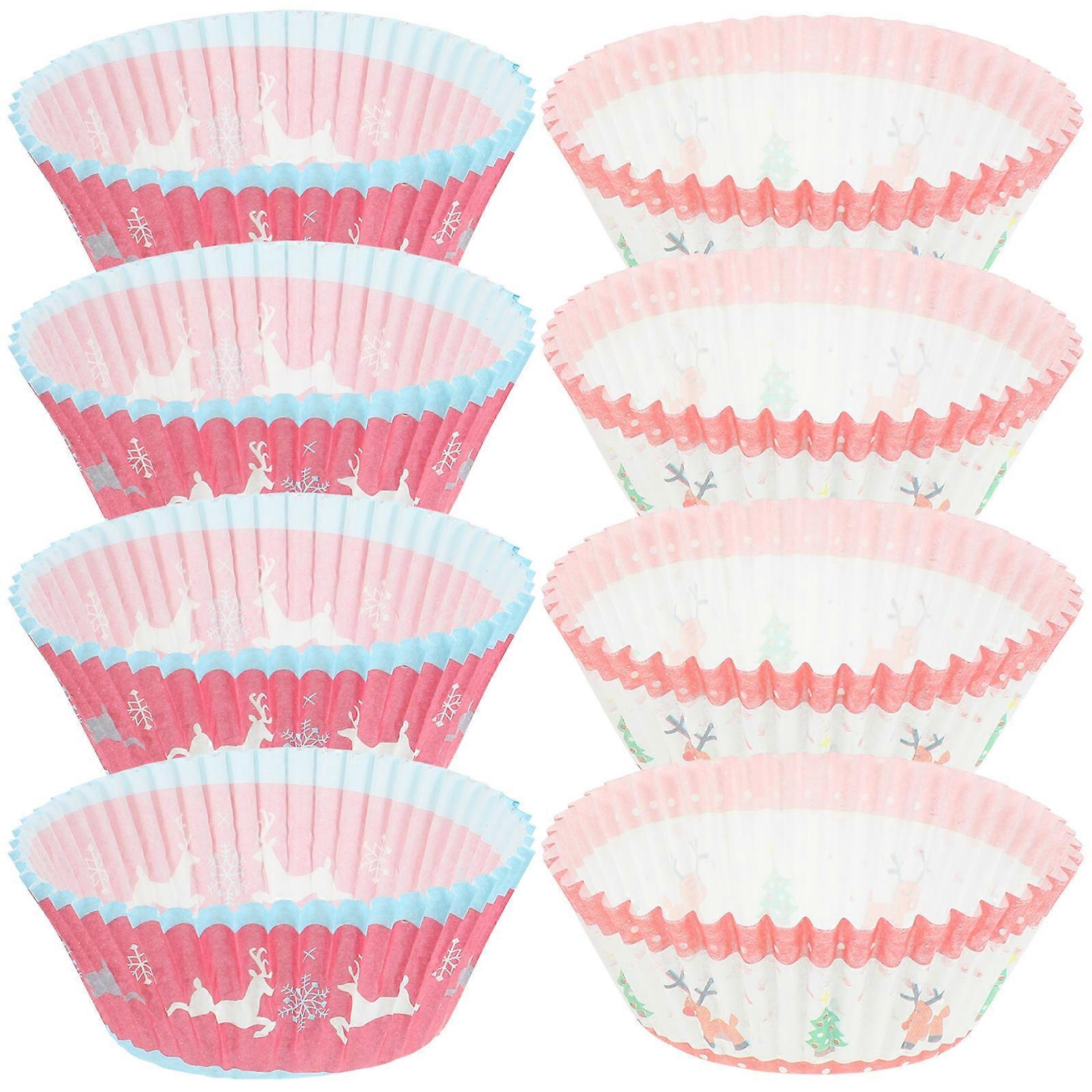 200pcs Christmas Cupcake Baking Wrappers Festive Xmas Liners for Holiday Desserts, Parties & Celebrations Cheerful Ambience for Festive Gatherings