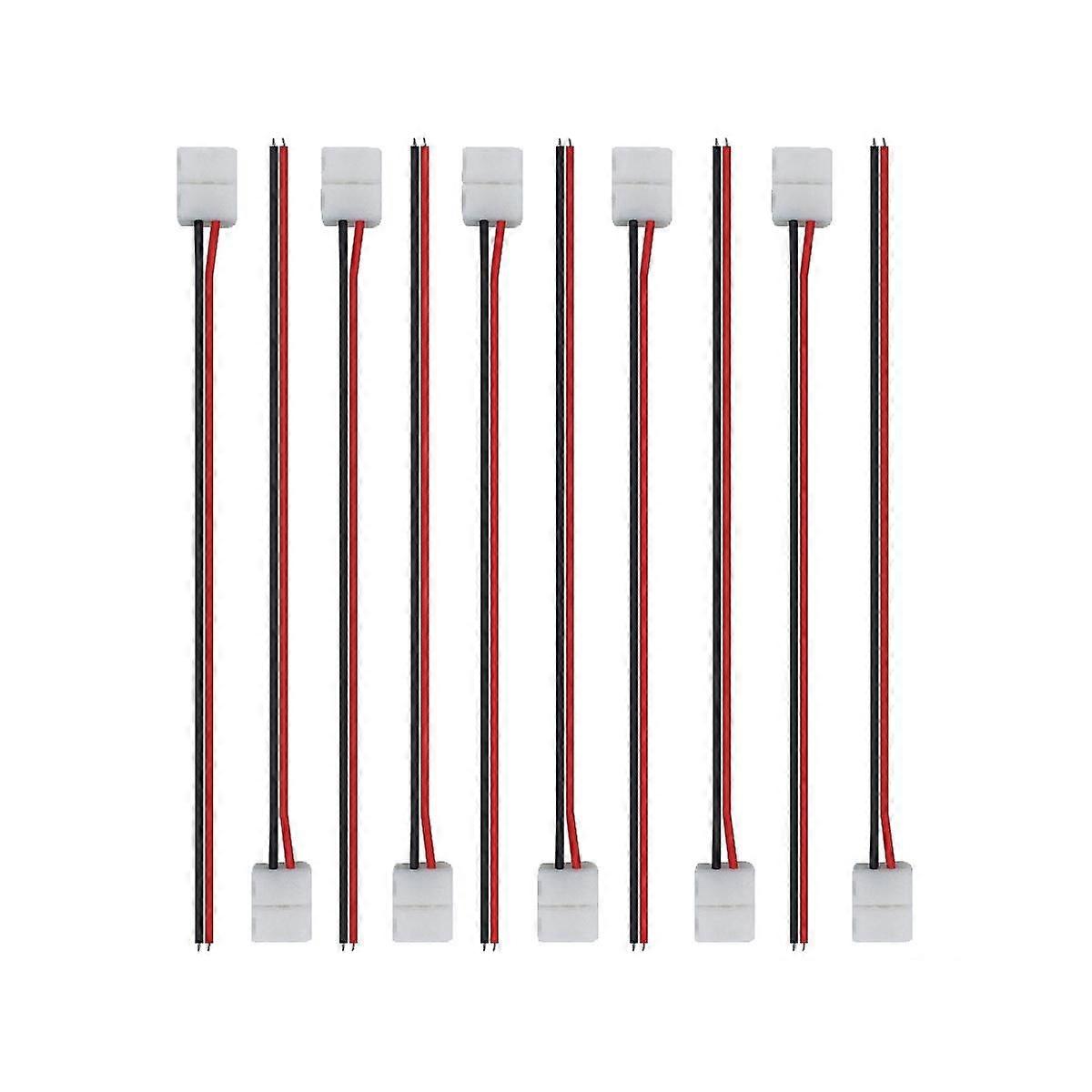 50Pcs LED Tape Connector 2Pin Accessories Connectors 8Mm for 2835 3528 5050 5730 5630 SMD