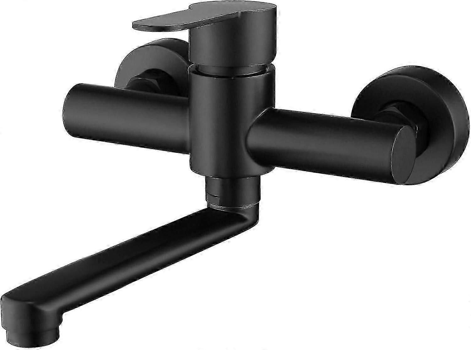 Rotatable wall faucet for flexible kitchen sink setups