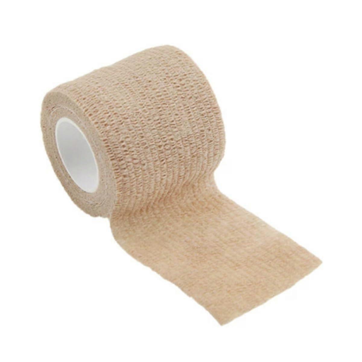 Skin-Color Self-Adhesive Elastic Non-Woven Bandage 5cm x 4.5m, 15g Each, 10-Pack, Polyester Fiber