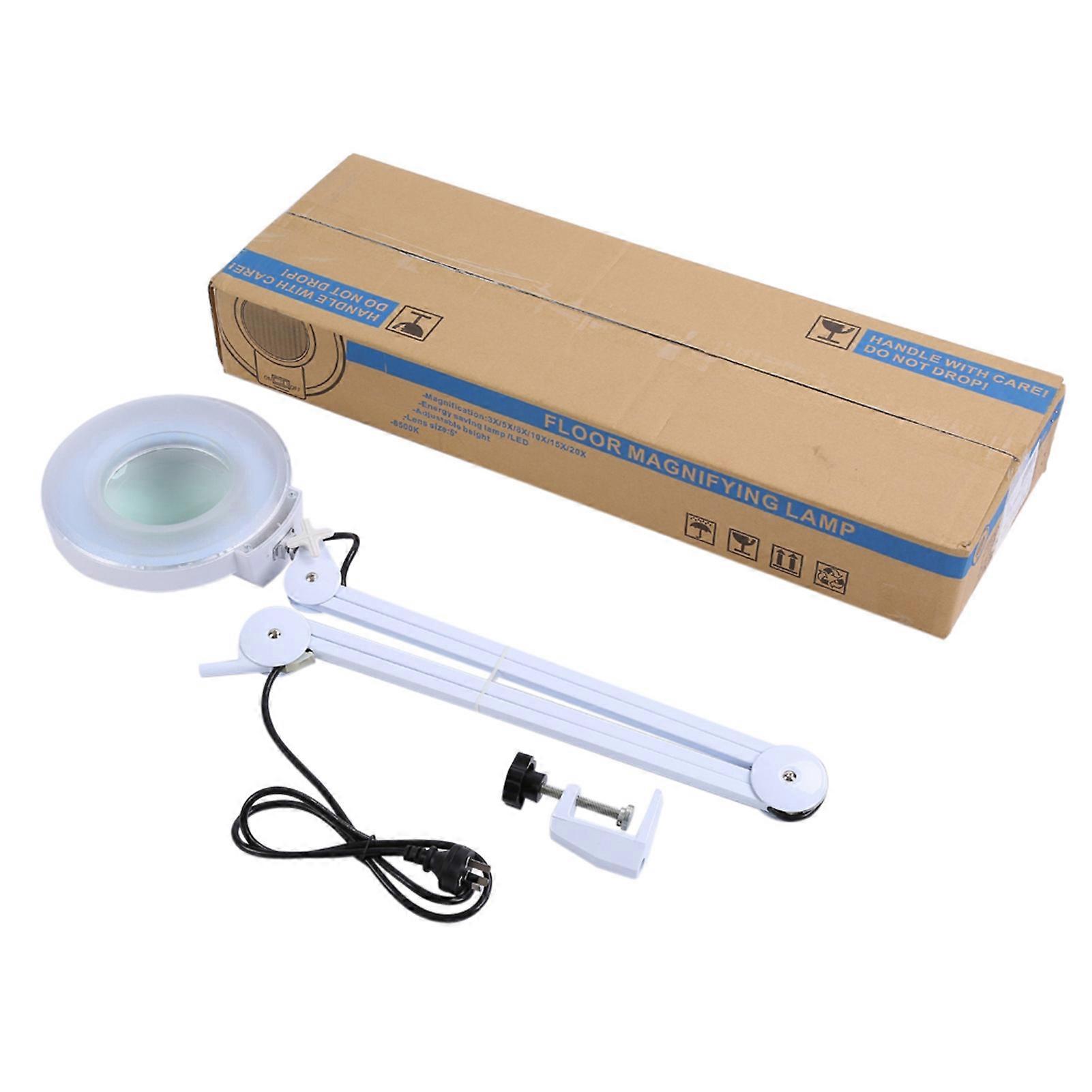 Lampe loupe 5 pouces SMD 5 dioptries, lampe de bureau, loupe blanche 5X, verre pour salon