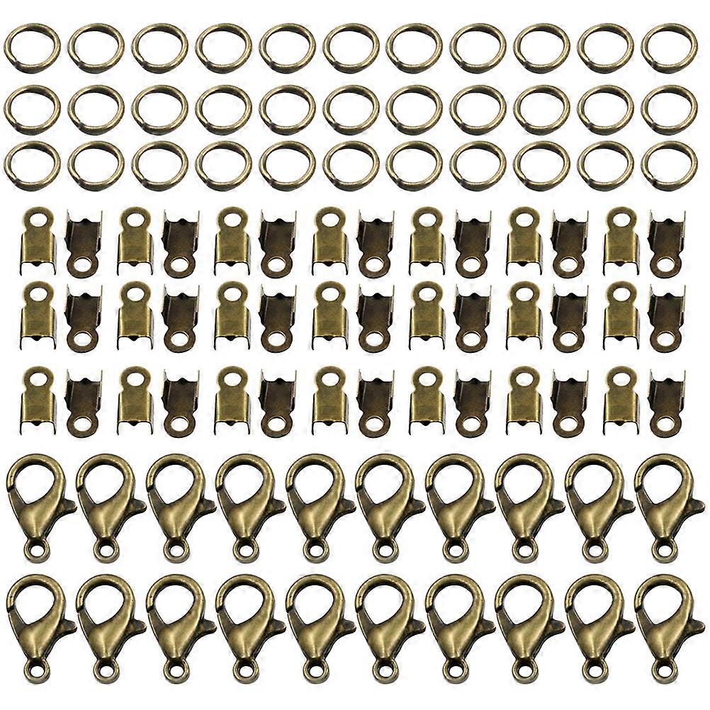 DIY Jewelry Accessories Set with Fold Over Cord Ends 3Sets for Decoration