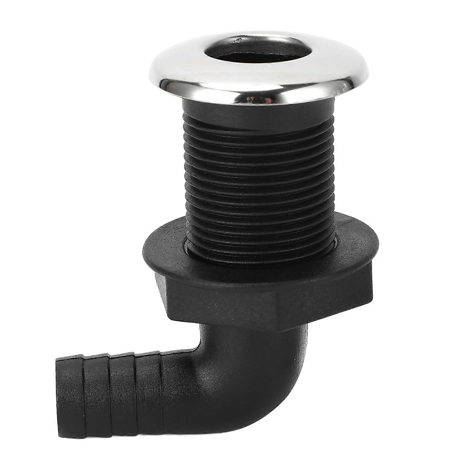 3/4inch 20mm Boat Thru Hull Fittings Hose Nylon Through Hull Connector Twist Adjust for Boat Transoms Fish Wells Ice Chests Yacht 90 Degree Bend