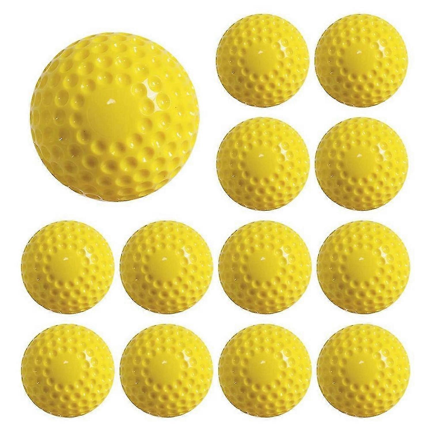 12 Pcs Pitching Machine Softballs Dimpled Softballs 12-Inch Softballs