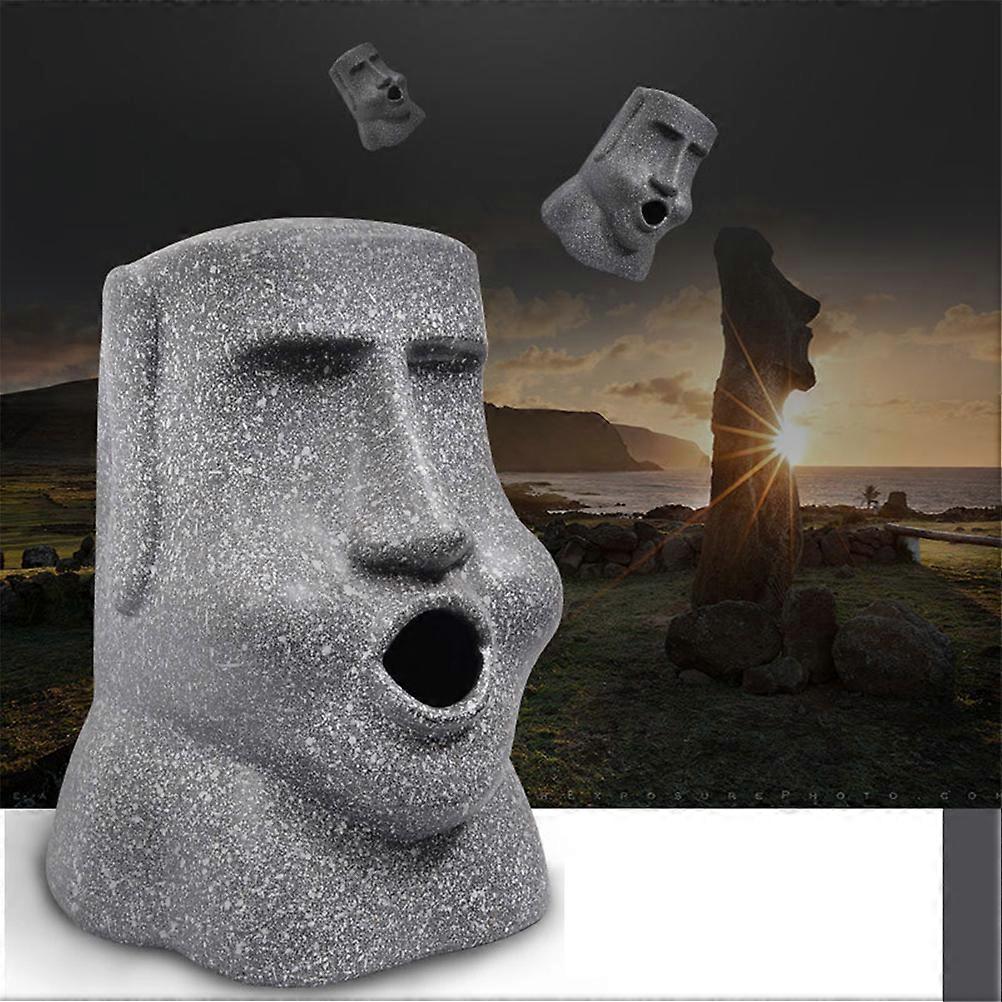 Desktop Organizer Box Moai Stone Statue for Storage Use 3Pcs Resin Napkin Holder