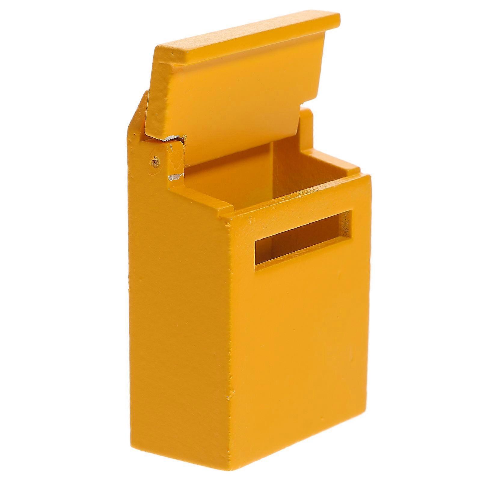 Mini Mailbox Wooden Miniature Model for Decoration 3Pcs Flip Mailbox Playset
