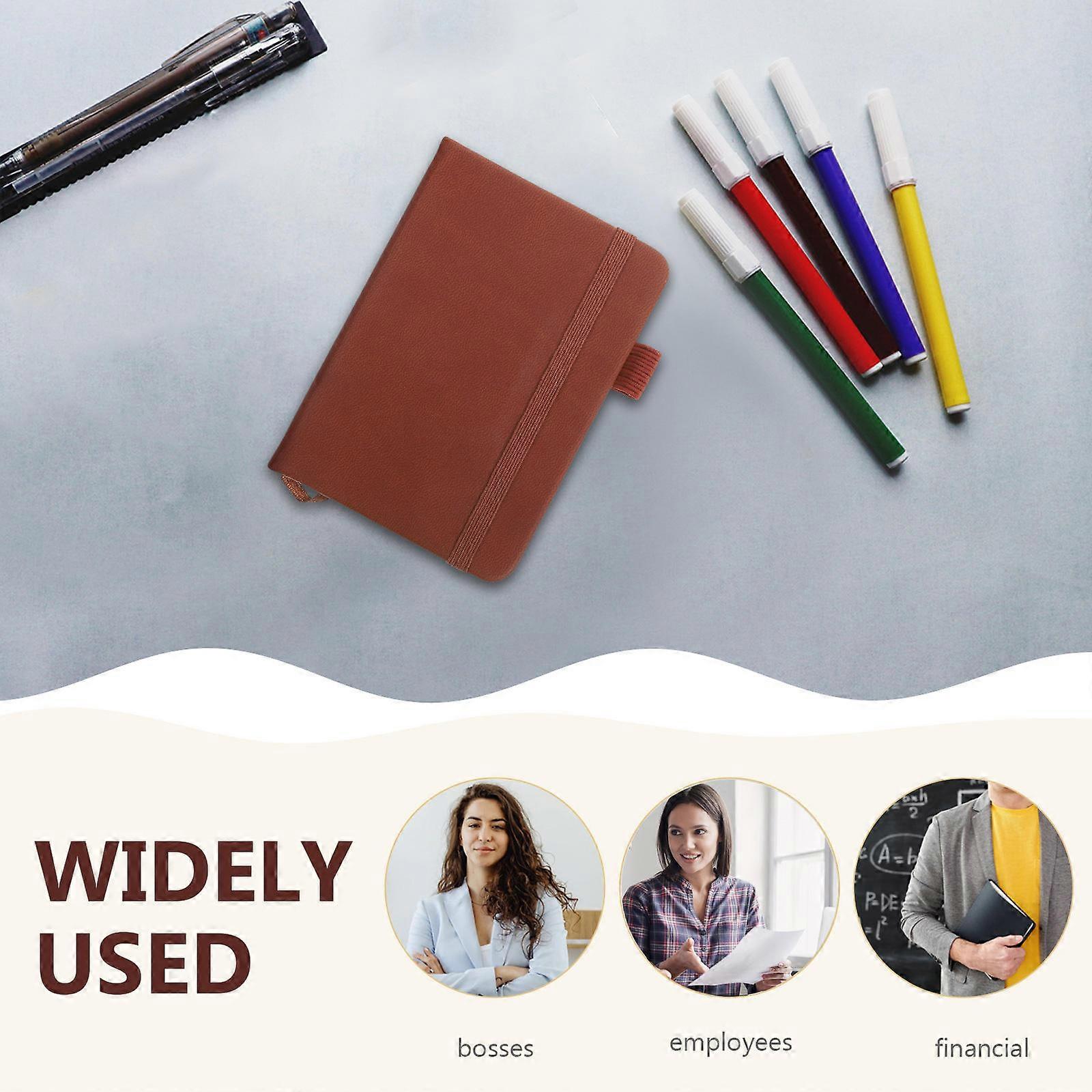 Pocket Journal Notebook Brown Writing Notebook for School Use 2Pcs Portable