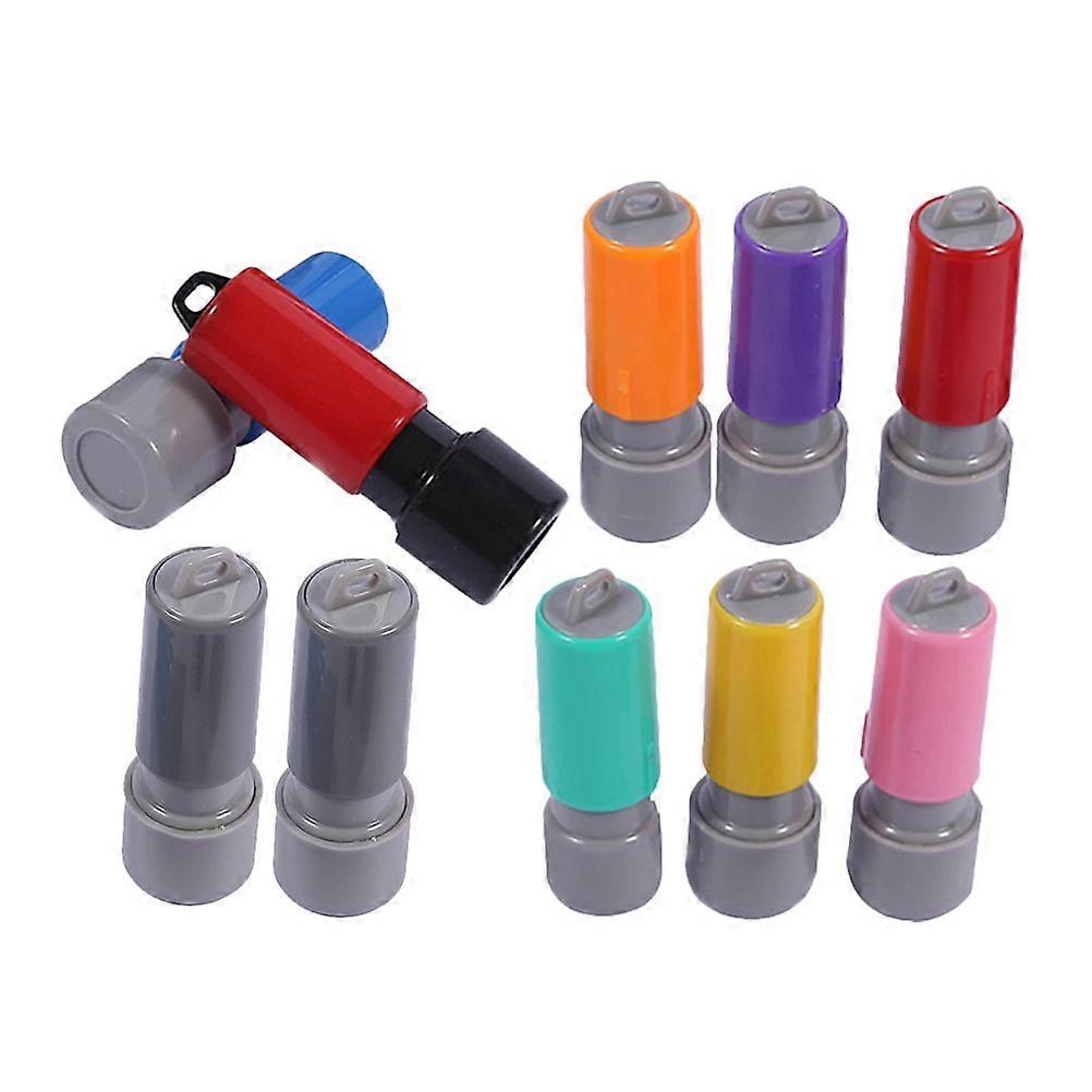 10pcs Blank Ink Stamp Diy Stamp Seal Seal Case With Ink Pad Diy Seal Case Making Tool
