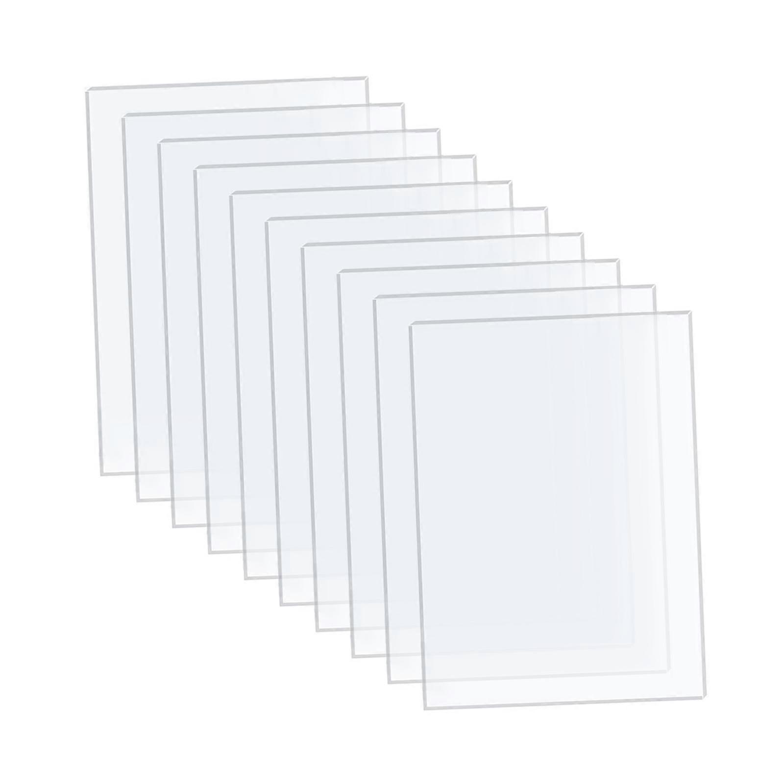 10x Clear Acrylic Sheets 5" x 7" for Wedding Invitation Photo Frame Tabletop
