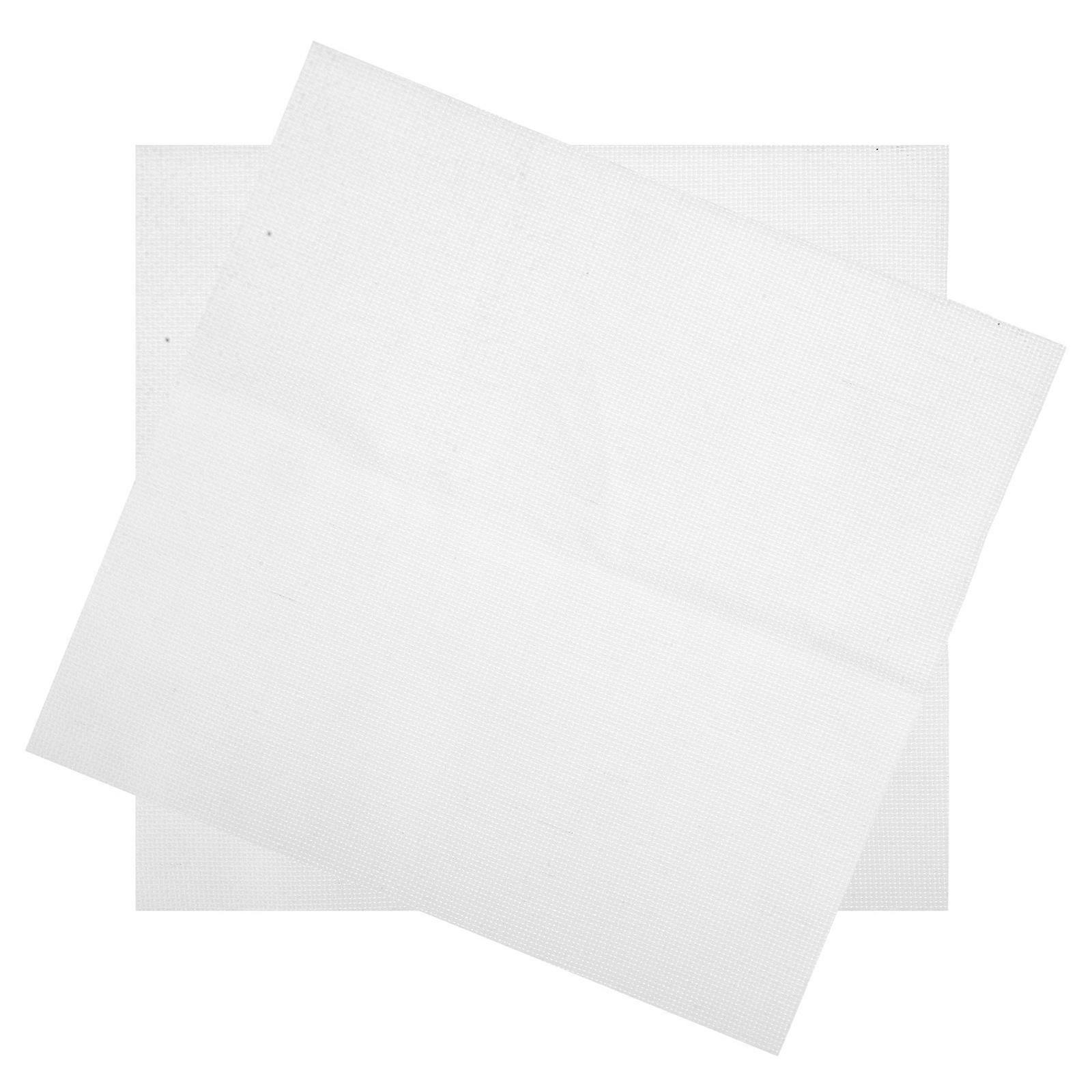 White Cross Stitch Fabric 2 Sheets For Crafting Sessions And Hobby Projects With Accurate Needlework And Square Shape