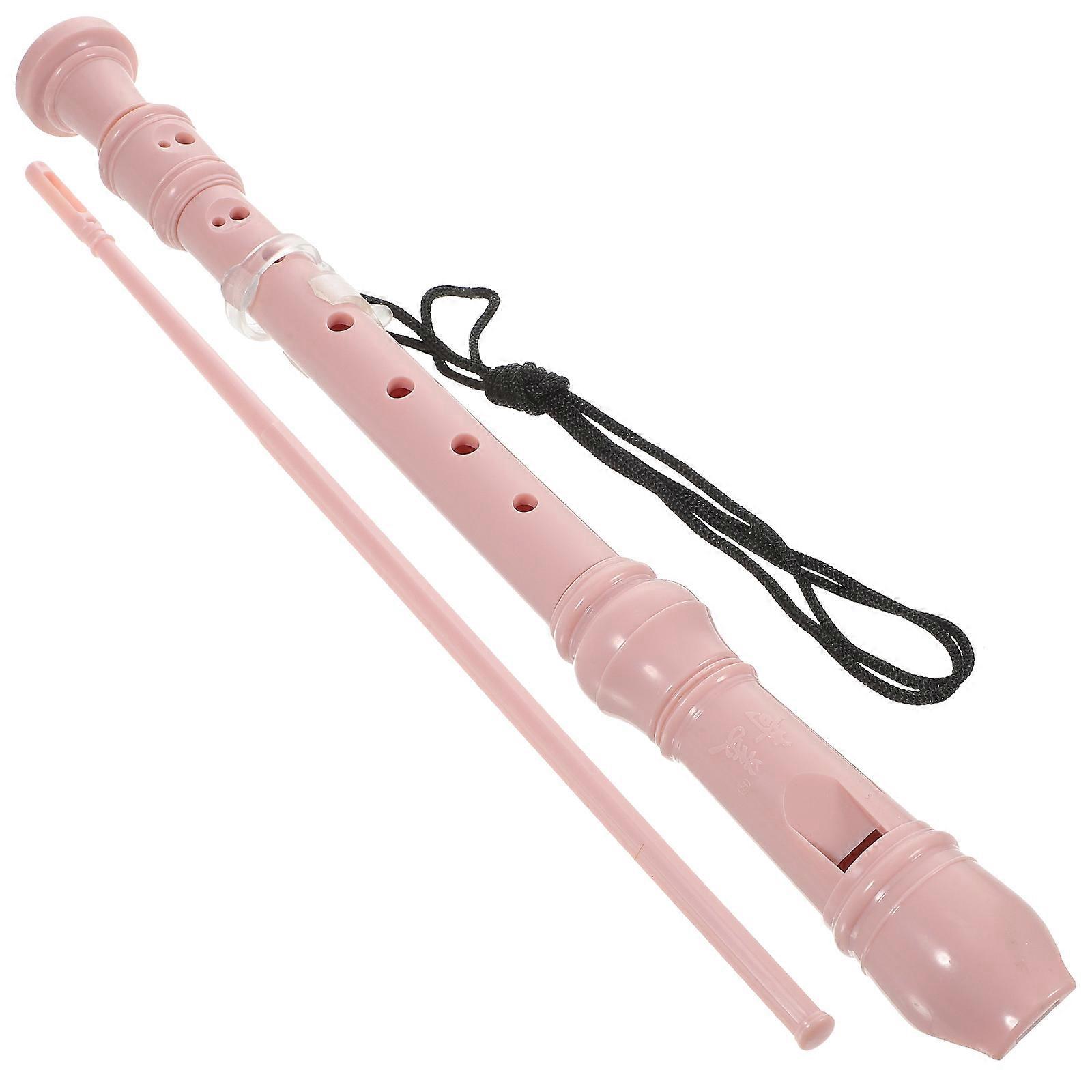 Children Clarinet Instrument German Style 8-Hole Pink 32-5x3Cm Portable Easy to Learn 1Set