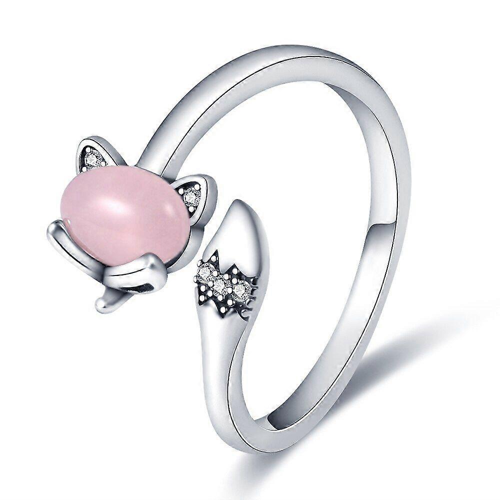 Pink Little Fox Open Ring in Sterling Silver #5