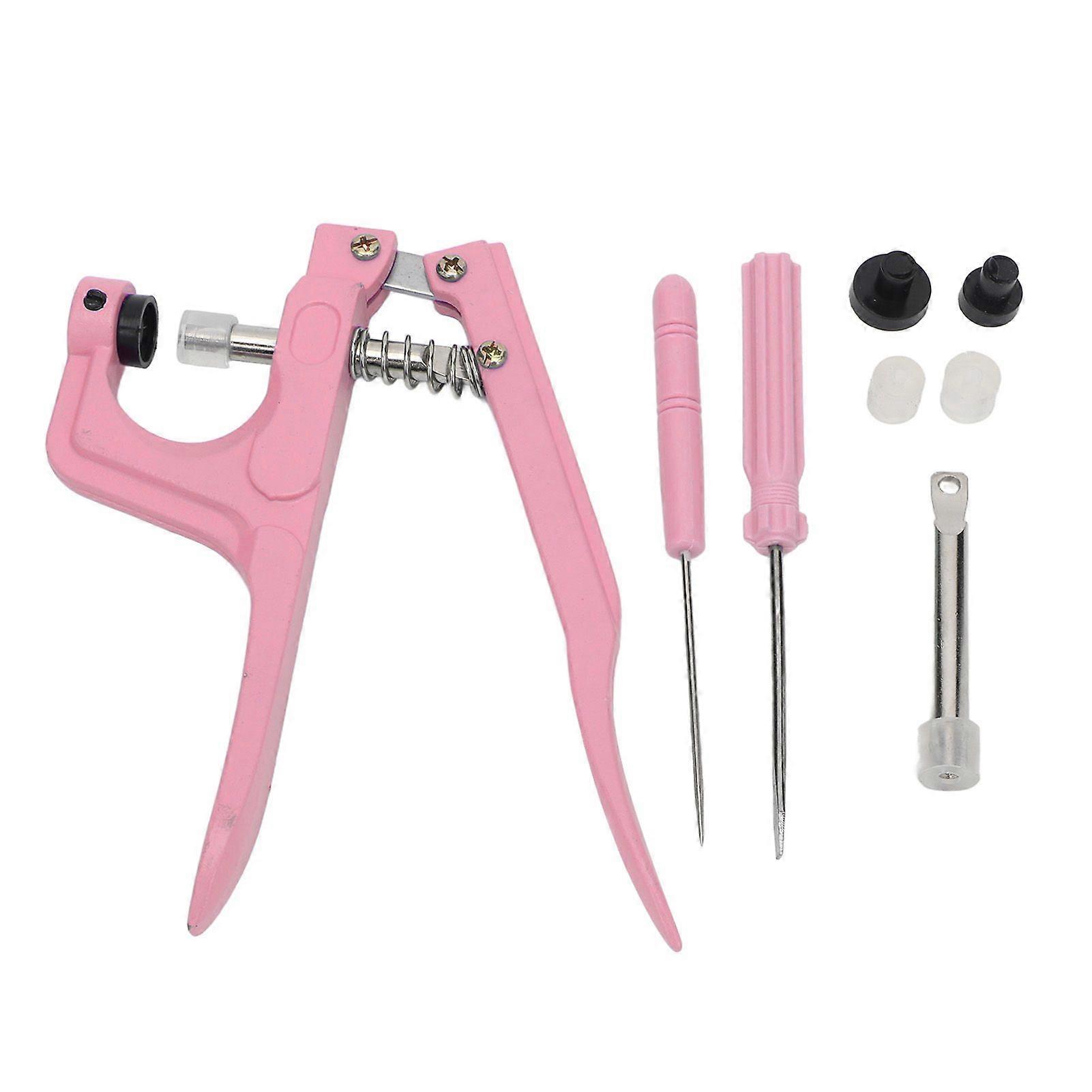 Grommet Machine Hand Press Effort Saving Aluminium Easy Operation Grommet Eyelet Tool Kit for Punch Craft DIY Pink