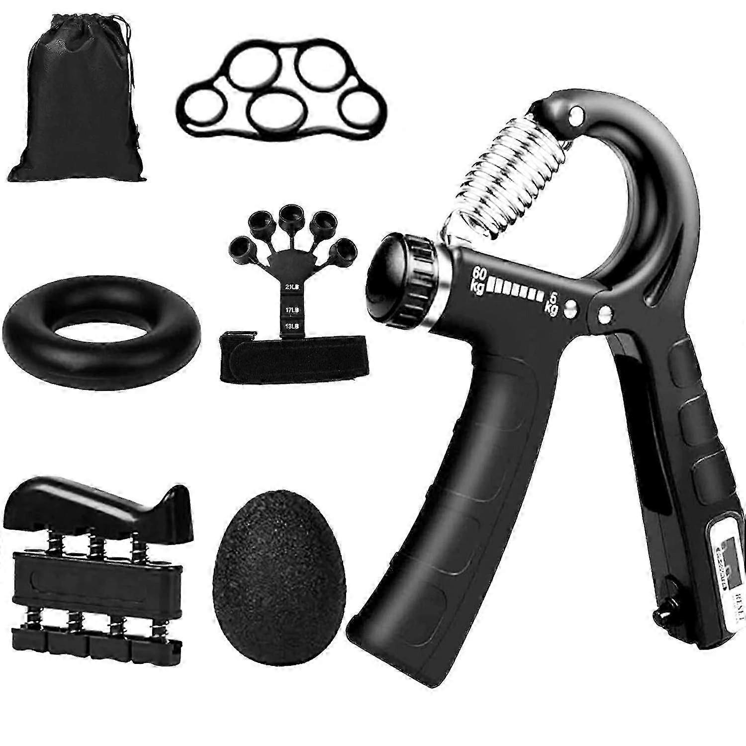 Hand Grip Strength Trainer for Athletes - 7 Piece Restoration Kit
