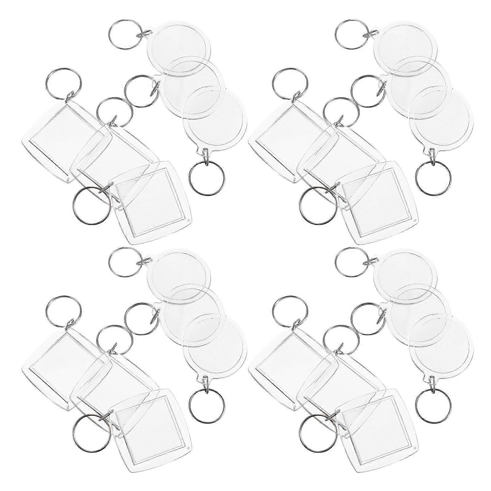 Acrylic Keychains Photo Frame for Decorative Use 60Pcs