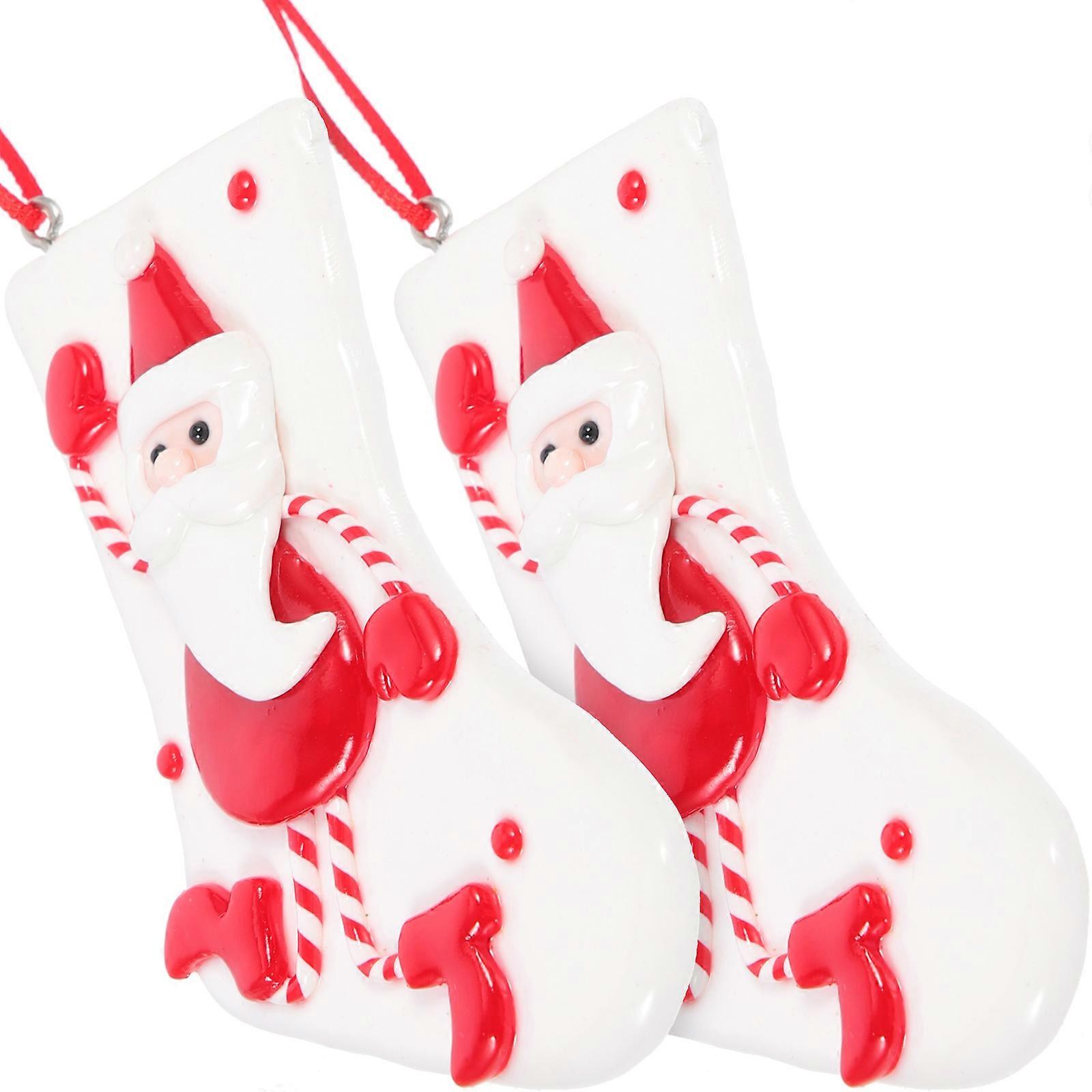 Christmas Tree Hanging Decorations for Xmas Party 4Pcs White