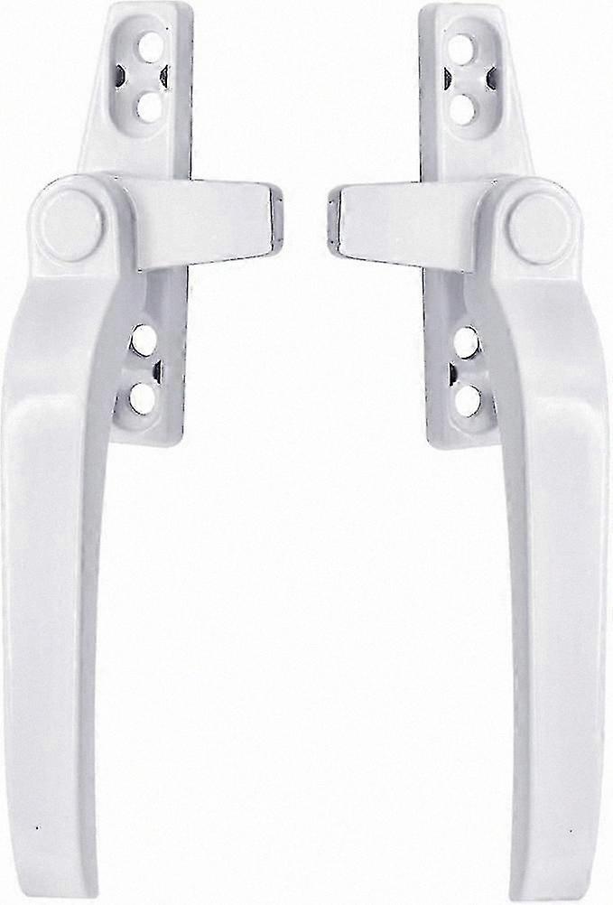 Replacement Window Handles Pair, White uPVC with Lock for Double Glazed Aluminum Frames, Left & Right Handed