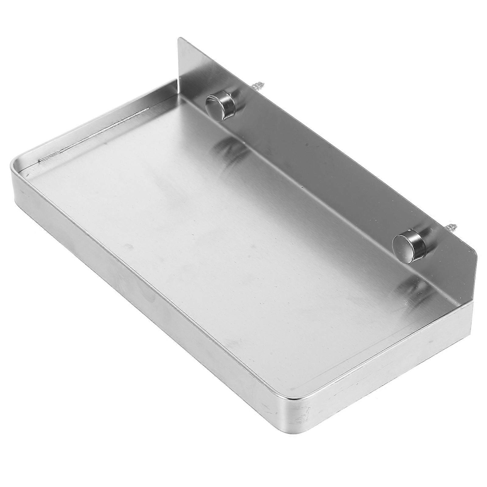 Wall Mounted Phone Shelf for Storage Use 3Pcs Silver Small Adhesive Shelf