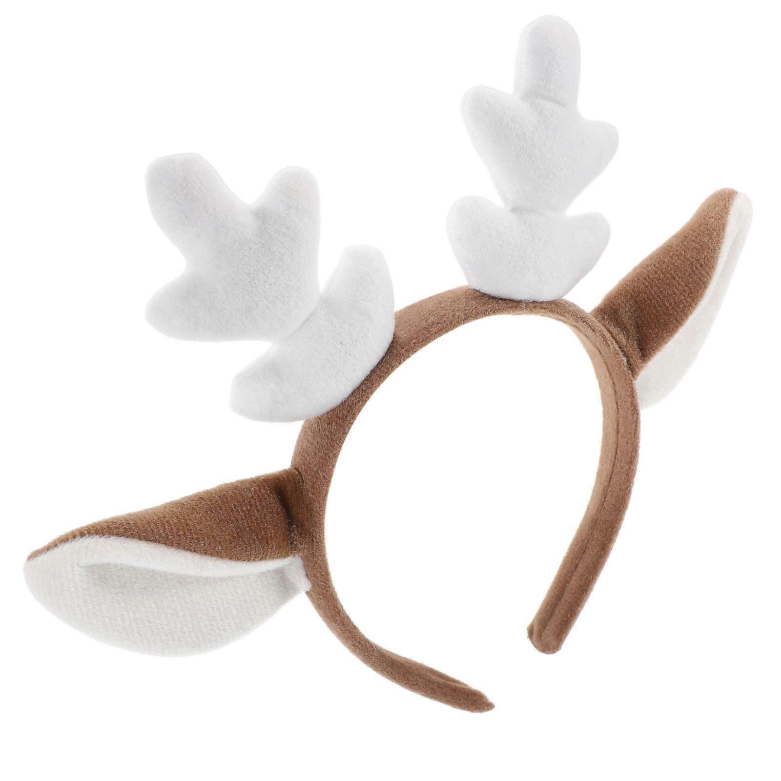 Deer Antlers Headband for Party Realistic Plush Horns 3Pcs Pack