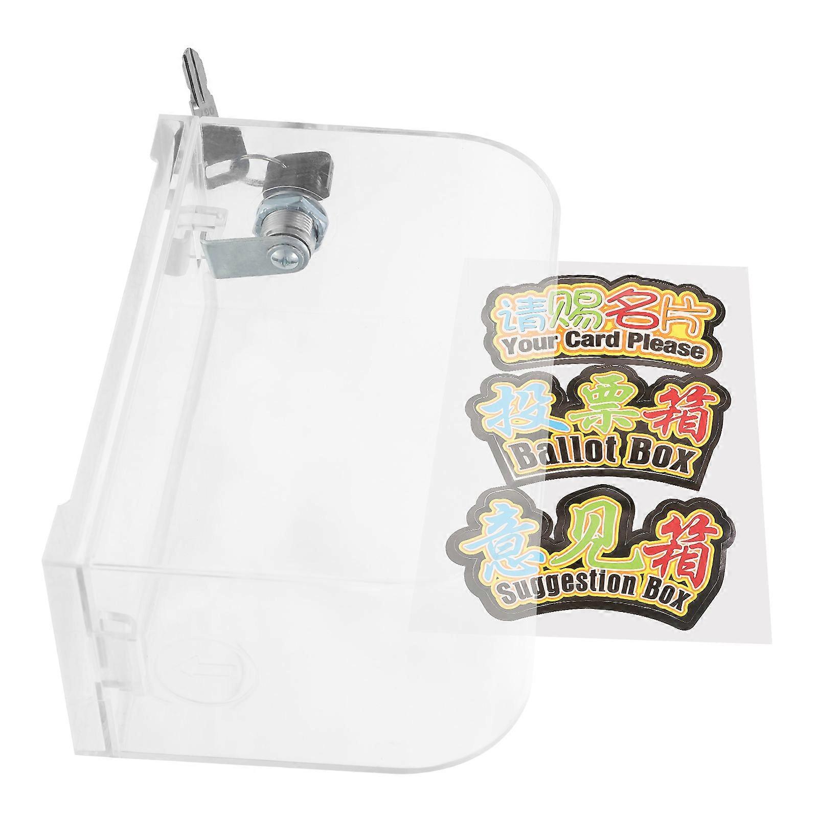 Clear Acrylic Business Card Holder Suggestion Box For Office Use 7.1X4.7X3.1In 1Set