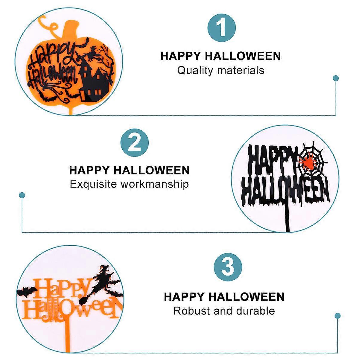 Halloween Cake Inserts Cake Insert Cards for Decor 5Pcs Set