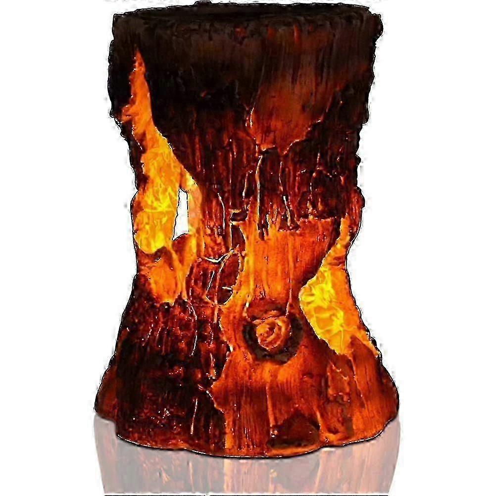 Solar-Powered Stump Lights with Flickering Flame Effect, UK Garden Decoration