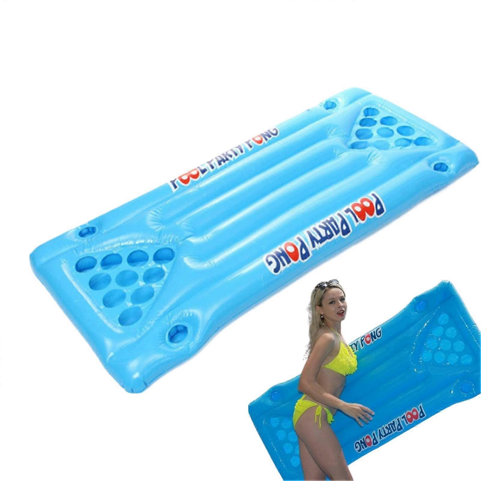 Pool Pong Table Floating Mattress Inflatable Beer Table Lounge Style Mobile Raft Toys For Adults Party Vinyl PVC