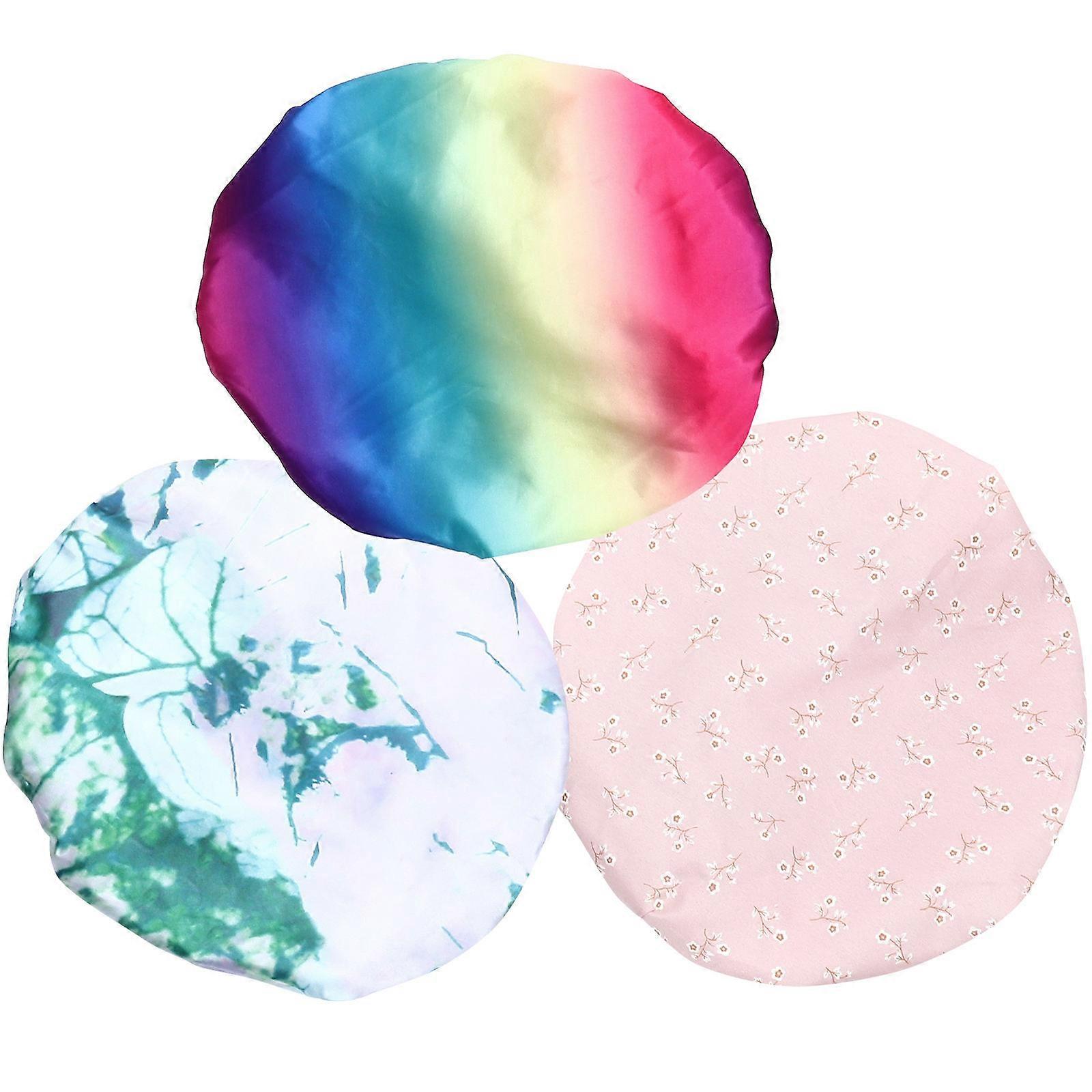 Hair Cap For Shower 12 Pcs Elastic Fit Reusable Waterproof Assorted For Cooking And Facial Cleansing