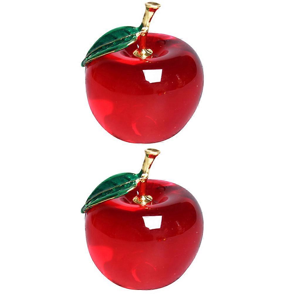 Red Crystal Ornament for Car Interior Decor 6Pcs Crystal Craft