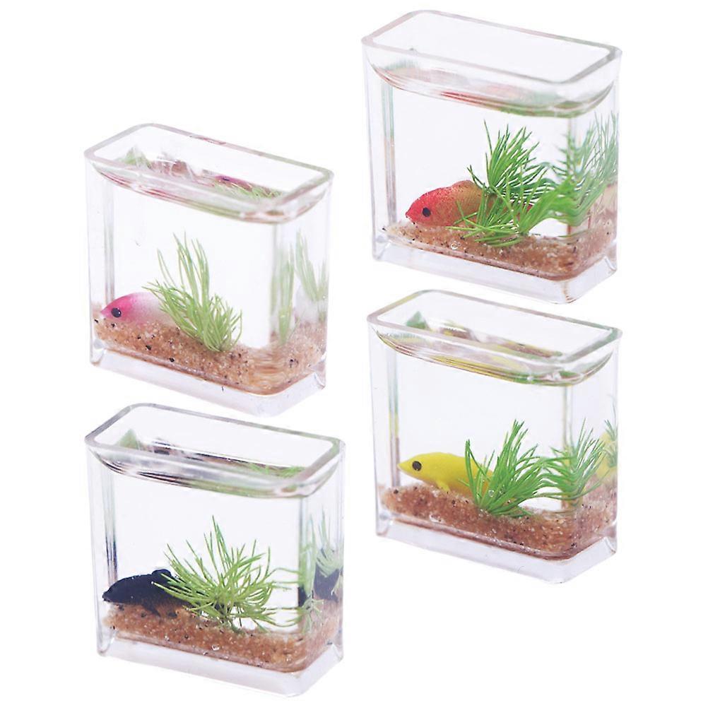 Miniature Fish Tank Accessories for Use 12Pcs Assorted Color Fish Bowl Set