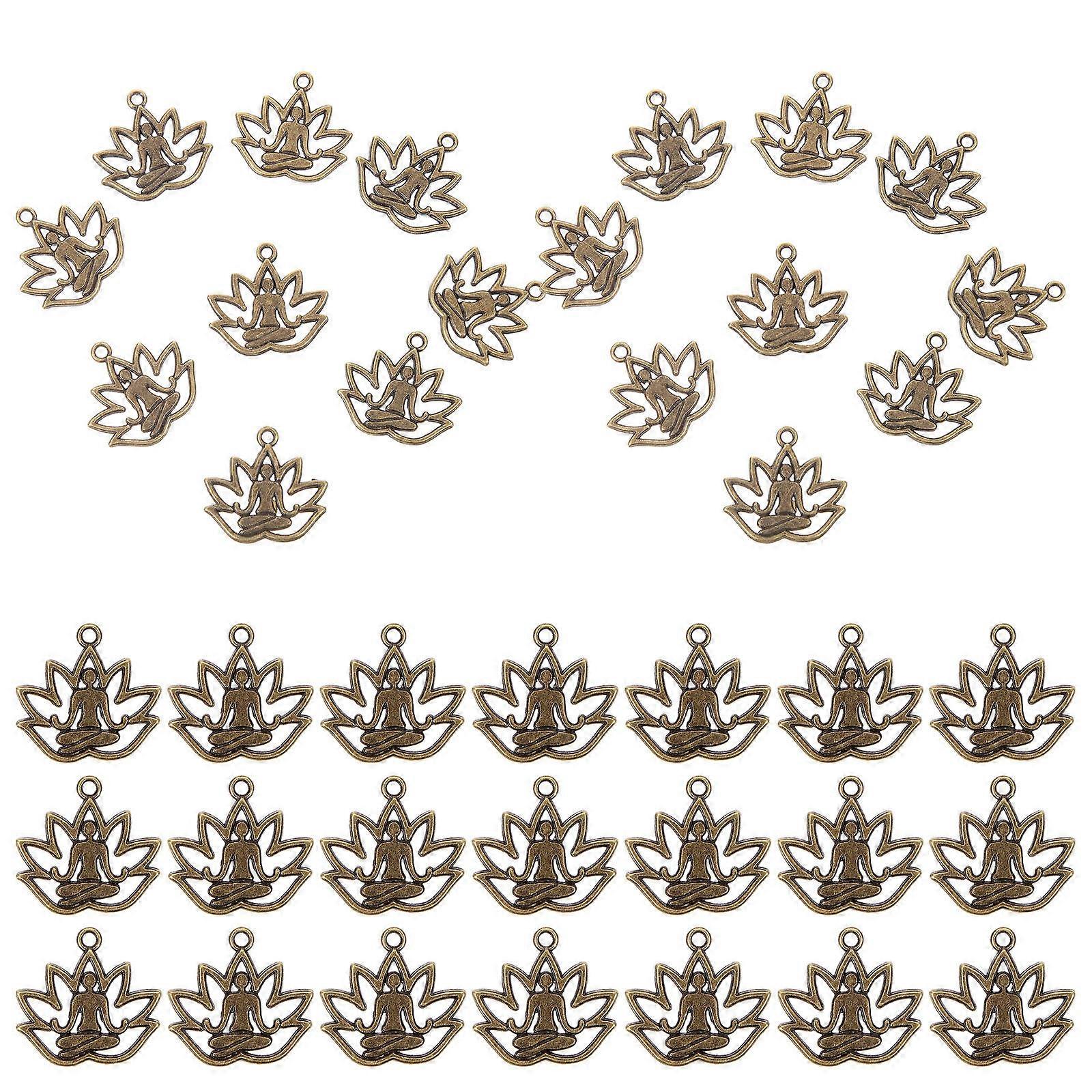 Golden Buddha 200Pcs Compact Alloy Keychain Design 0.71X0.67X0.04In Home Decoration