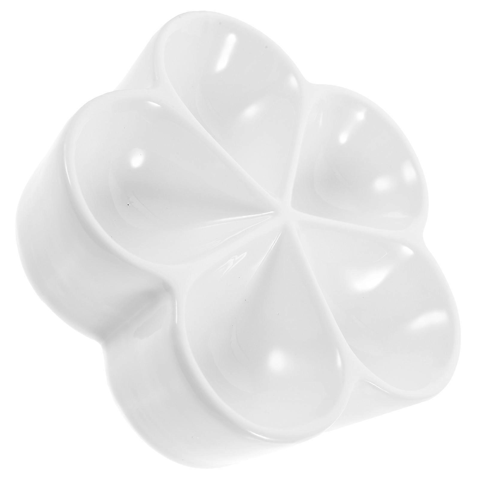 Flower Shaped Plates Snack Tray for Storage Ceramic Divided Tray